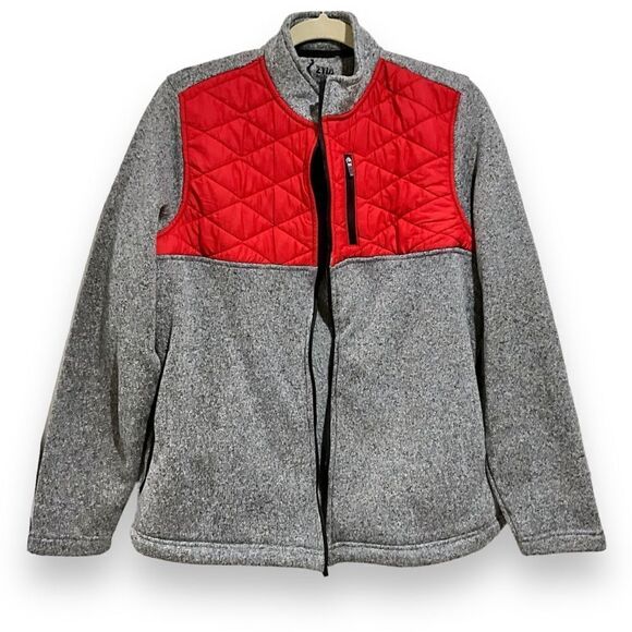 ZYIA Red Active Quilted Ash Cabin Full Zip Jacket Red Gray 3XL/XXXL - Picture 2 of 12